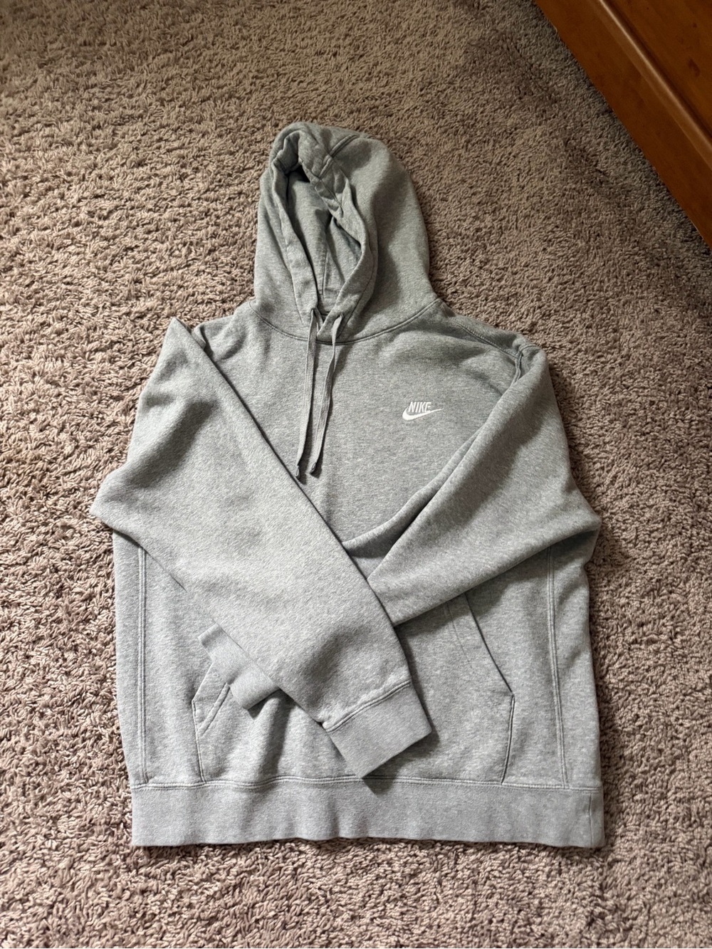 Nike Light Gray Logo Pullover Hoodie